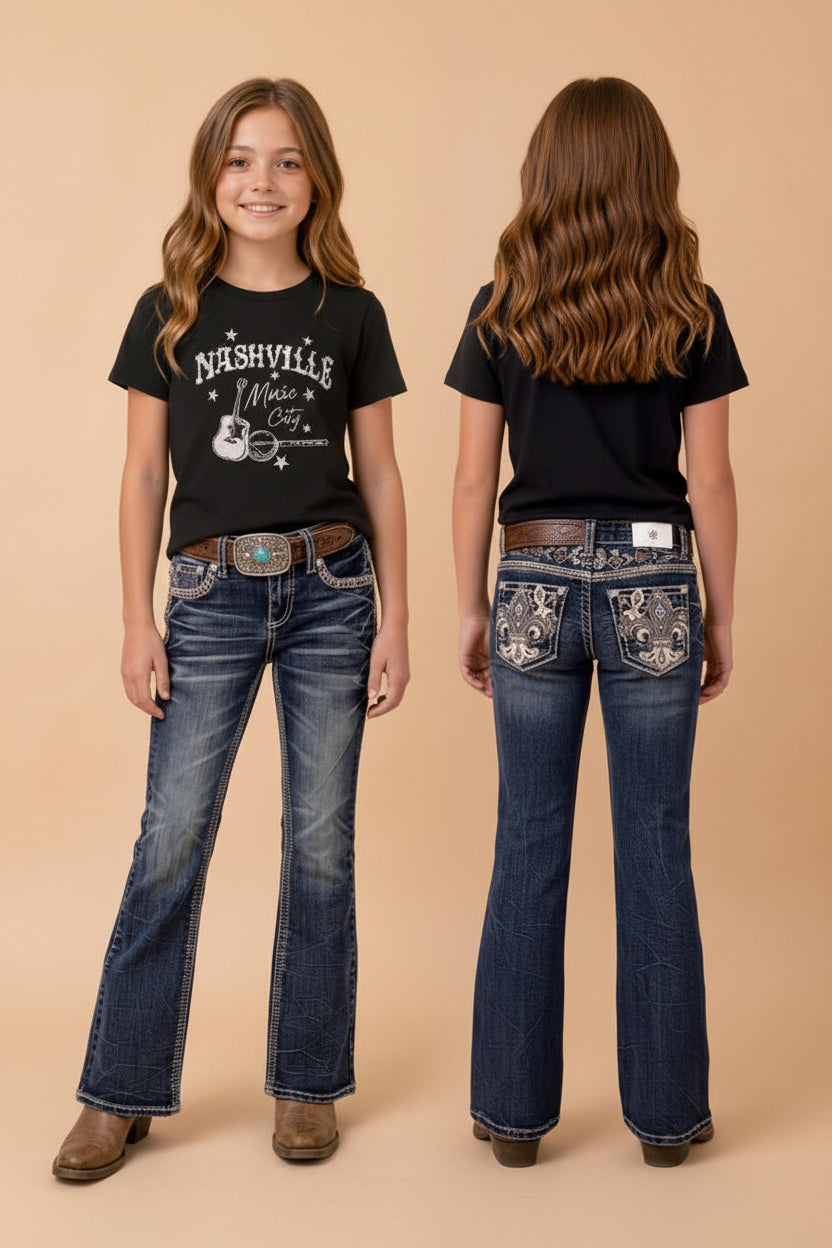 Youth Girls Western Blue Western Blue Jean