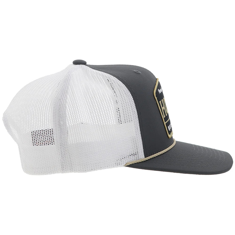 Hooey "Trip" Hooey Hat Charcoal/White w/Black/ Gold Patch