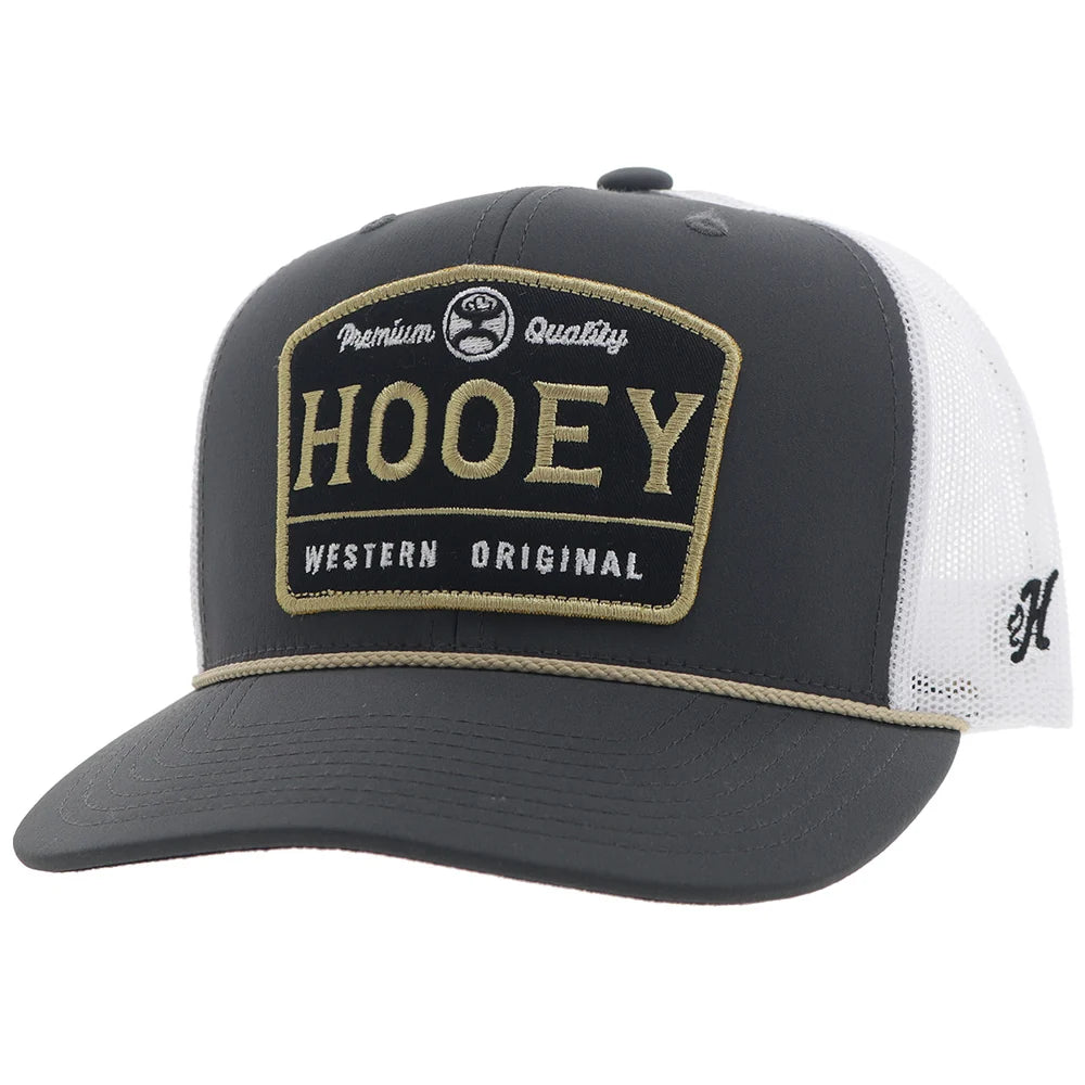 Hooey "Trip" Hooey Hat Charcoal/White w/Black/ Gold Patch