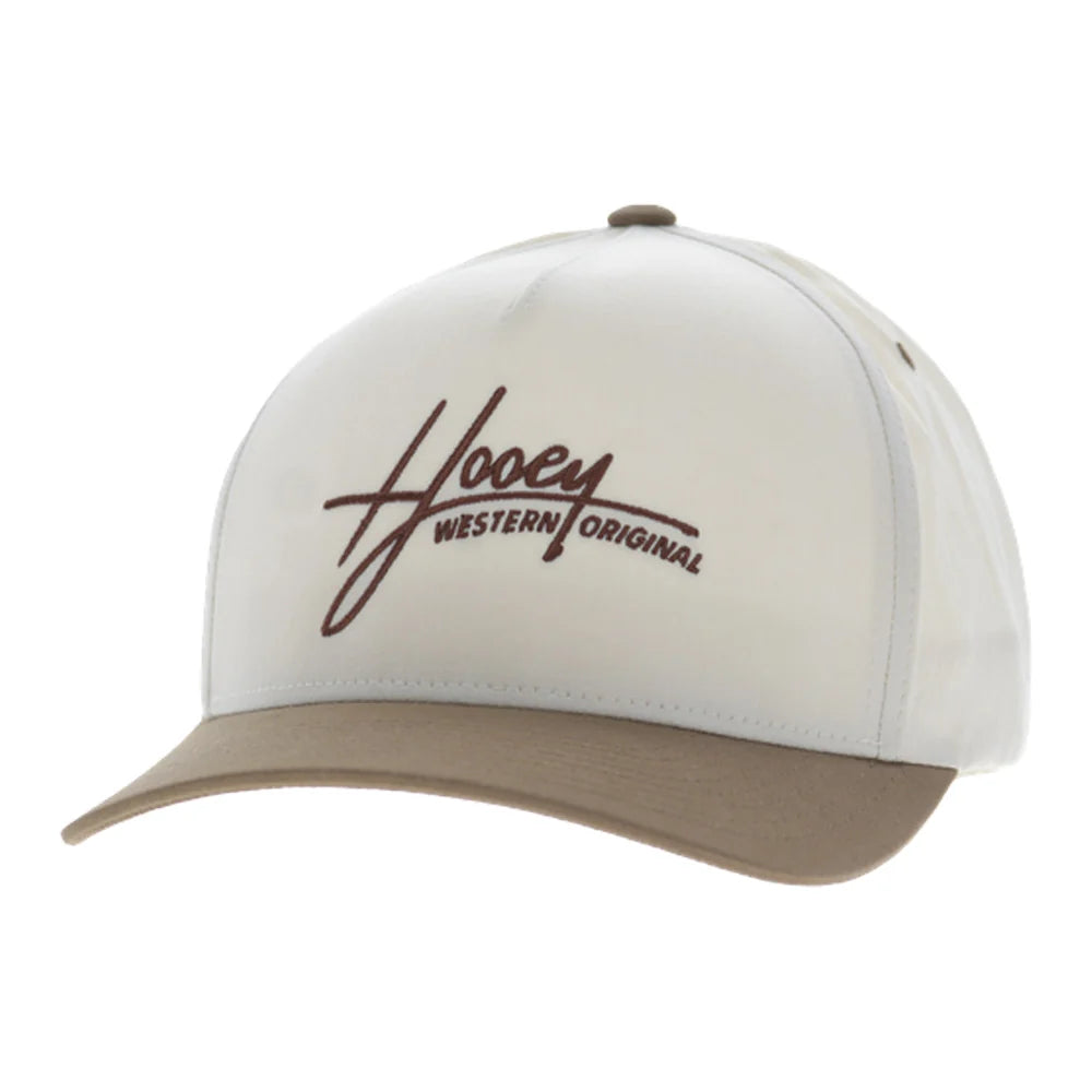 Hooey Mark Out 5-Panel Full Surround Snapback Hat Cream/Brown