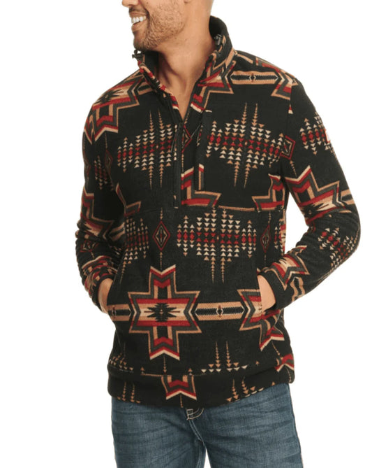 **FINAL SALE** Panhandle Powder River Outfitters Men's Black Aztec Pullover