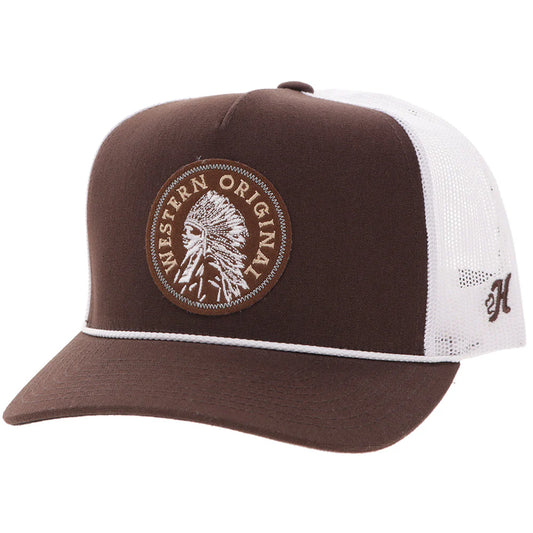 "Quanah" Hat Brown/White w/ Circle Patch