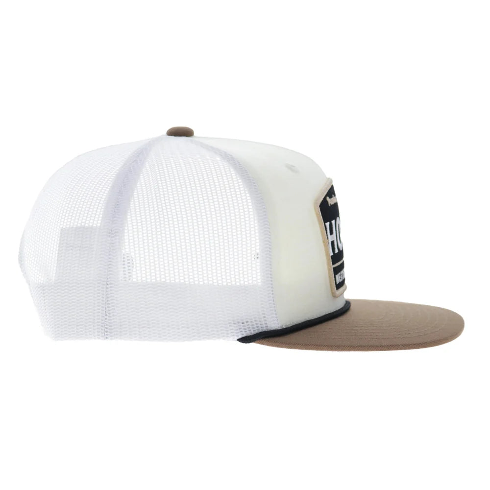 Hooey Trip 5-Panel Trucker Snapback Hat Cream/White