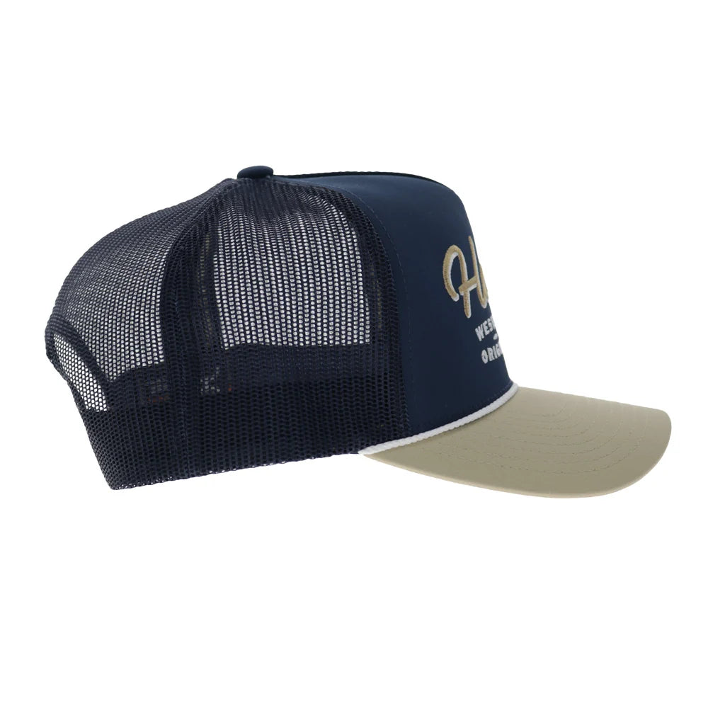 Hooey OG 5-Panel Trucker Snapback Hat Navy/Tan