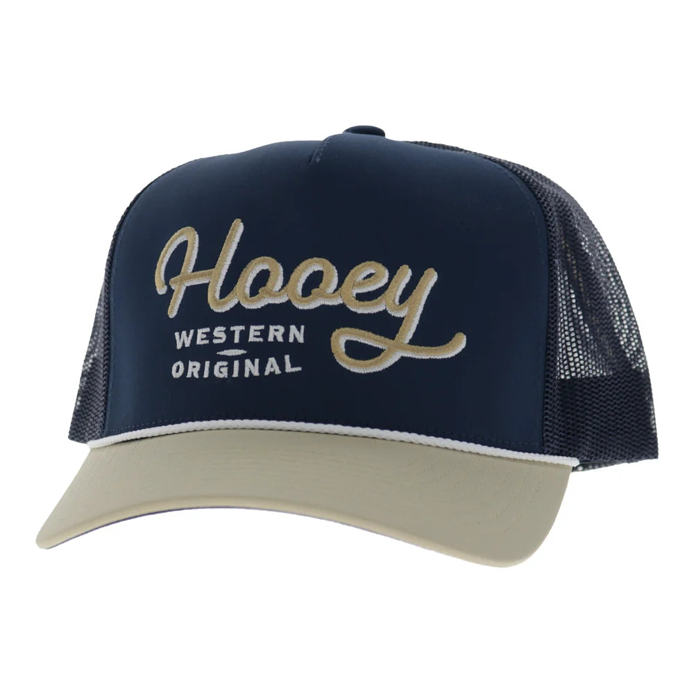 Hooey OG 5-Panel Trucker Snapback Hat Navy/Tan