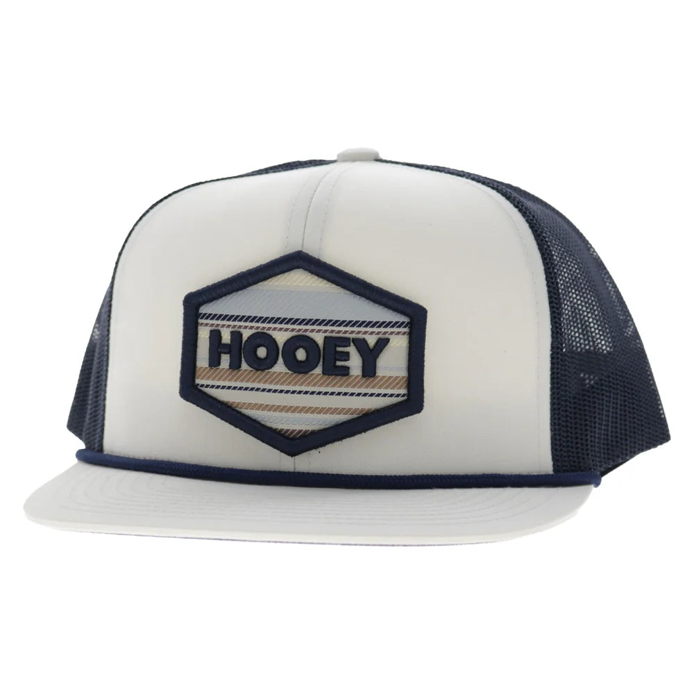 Hooey Mesa 6-Panel Trucker Snapback Hat White/Navy