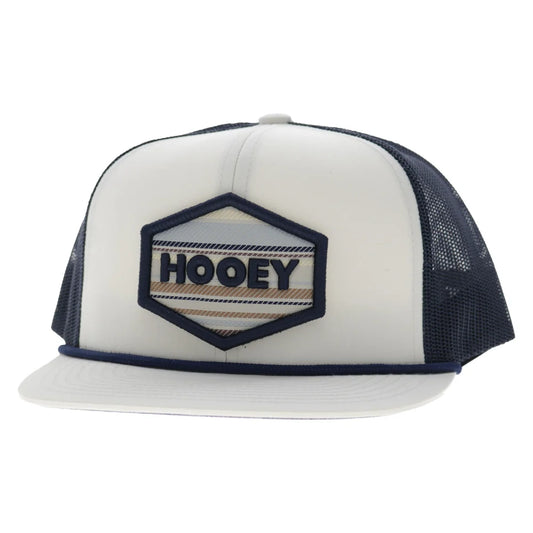 Hooey Mesa 6-Panel Trucker Snapback Hat White/Navy