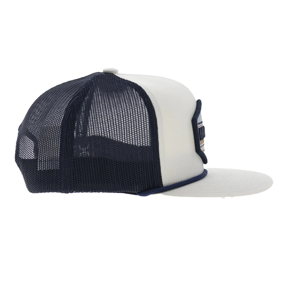 Hooey Mesa 6-Panel Trucker Snapback Hat White/Navy