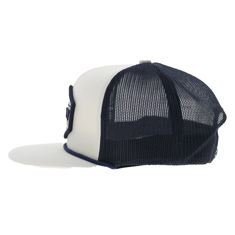 Hooey Mesa 6-Panel Trucker Snapback Hat White/Navy