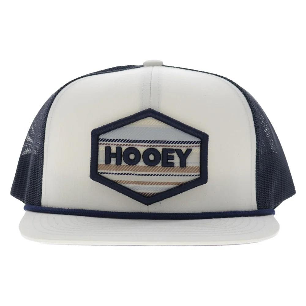 Hooey Mesa 6-Panel Trucker Snapback Hat White/Navy