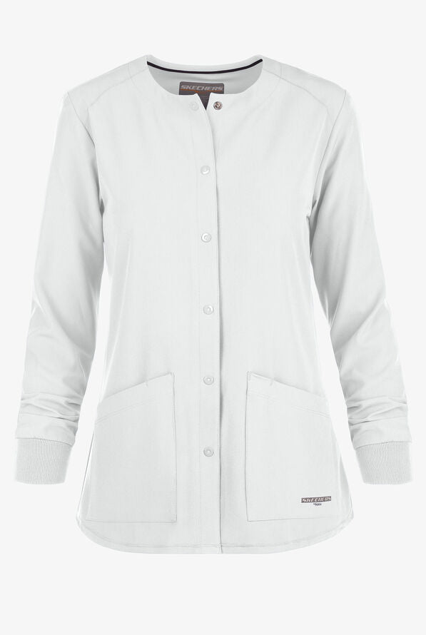 Stability 2-Pocket Crewneck Snap-Front Scrub Jacket