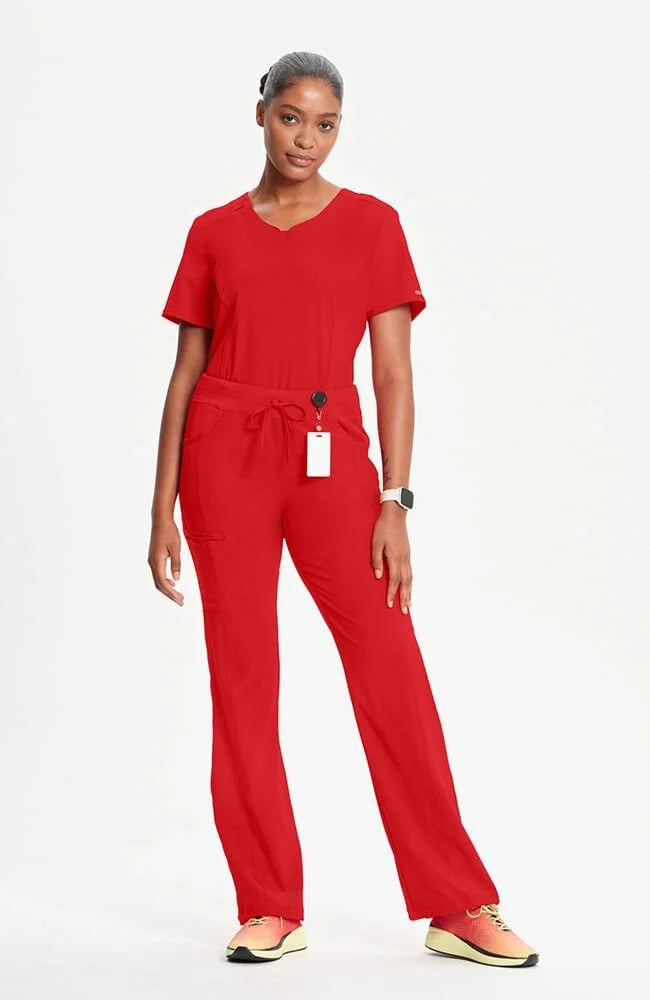 Women's Rib Knit Drawstring Waist Scrub Pant