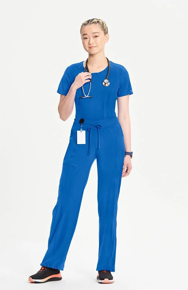 Women's Rib Knit Drawstring Waist Scrub Pant