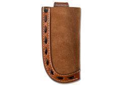 3D Knife Sheath Vertical Roughout Buck Lace Brown
