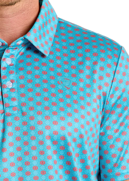 POLO CON ESTAMPADO ROCK &amp; ROLL - PAVO REAL