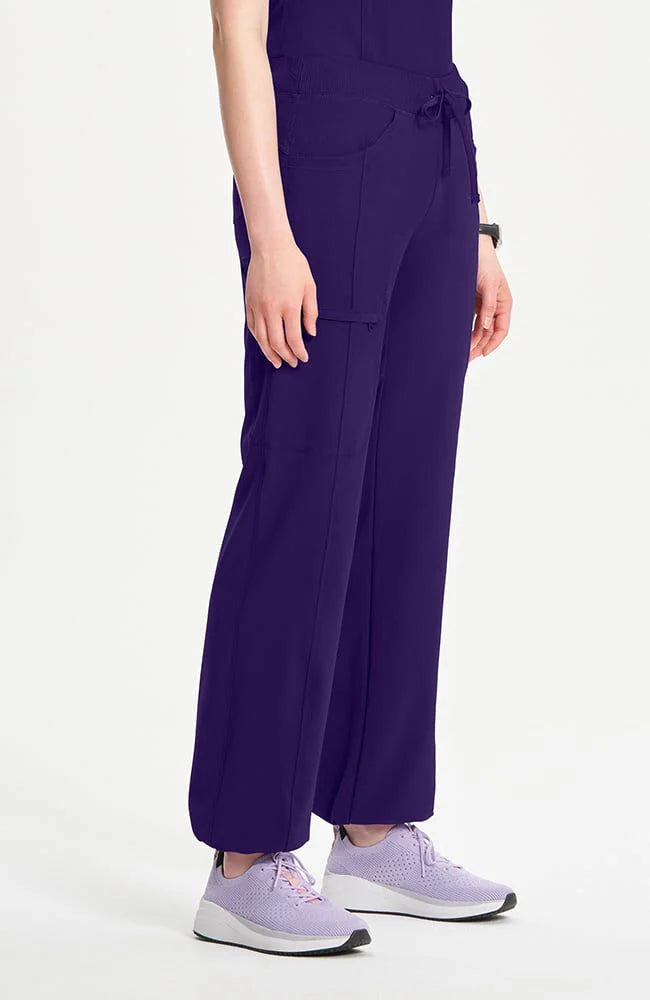 Women's Rib Knit Drawstring Waist Scrub Pant