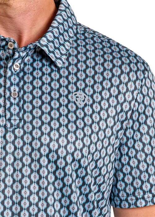 POLO ROCK &amp; ROLL MINI CON ESTAMPADO AZTECA - NEGRO