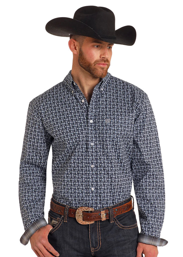 Panhandle 2Pkt LS Snap - Navy