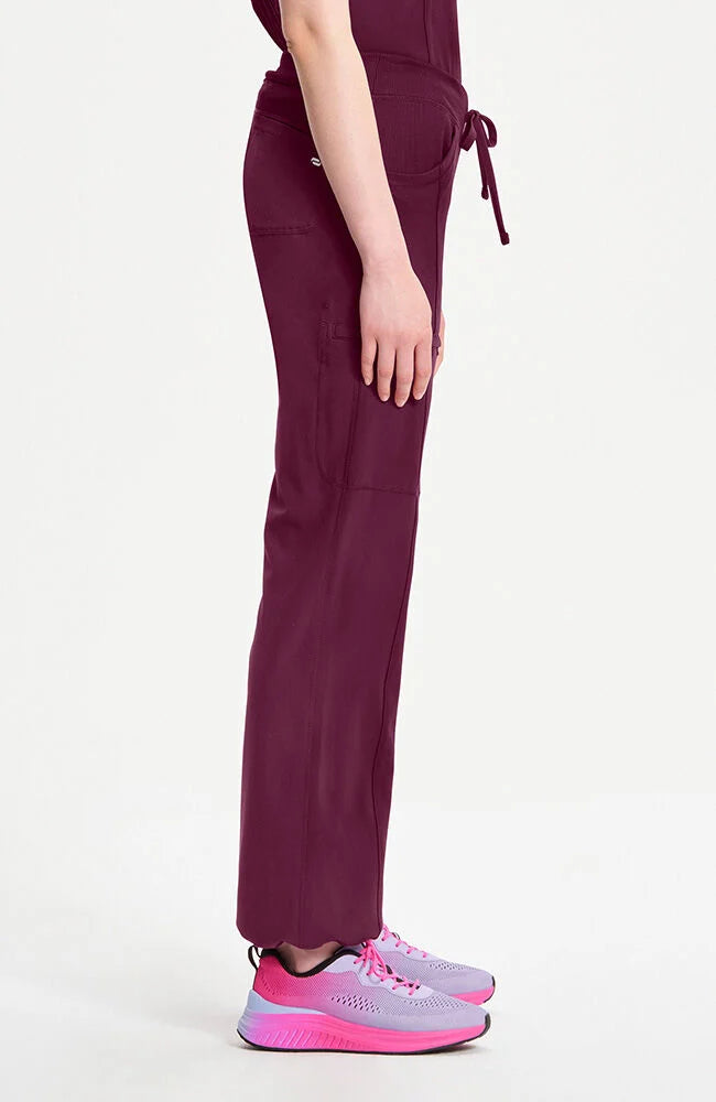 Women's Rib Knit Drawstring Waist Scrub Pant