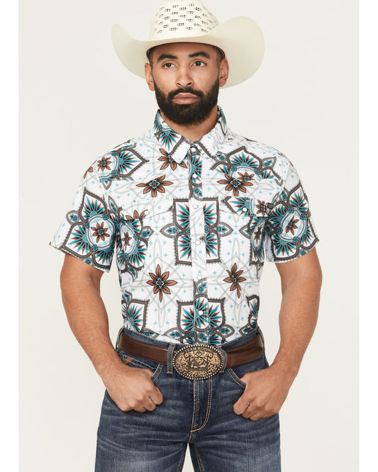 Rock&Roll Medallion TEK Western Snap - White
