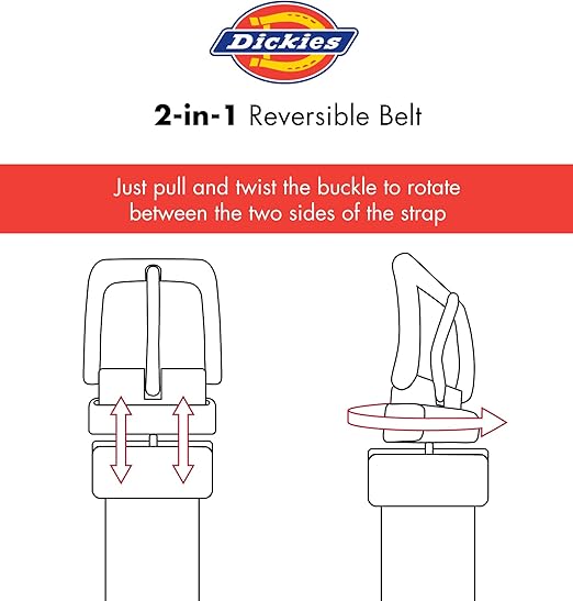 Dickies Leather Belt Men's  Reversible Belt, Black/Brown 11DI02L1