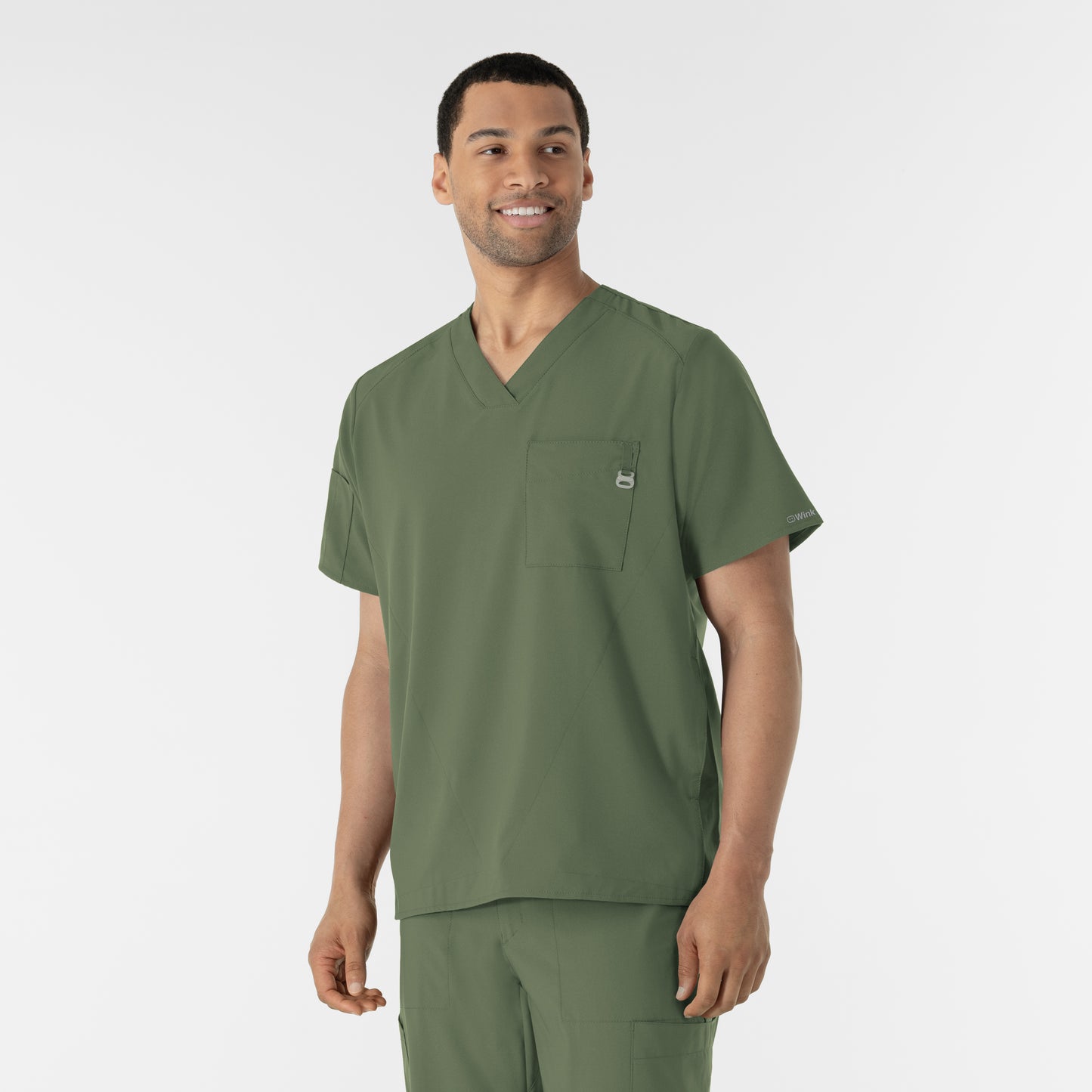 Wink123- Men's V-neck Scrub Top
