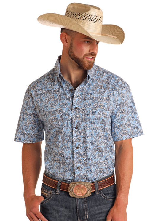 ROCK & ROLL PAISLEY PRINT - POWDER BLUE