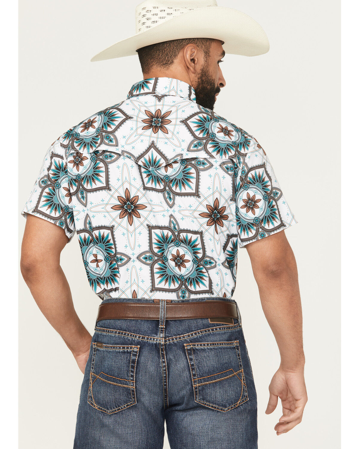 Rock&Roll Medallion TEK Western Snap - White