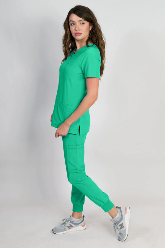 **FINAL SALE** MedGear Fleur Zip Pocket Top