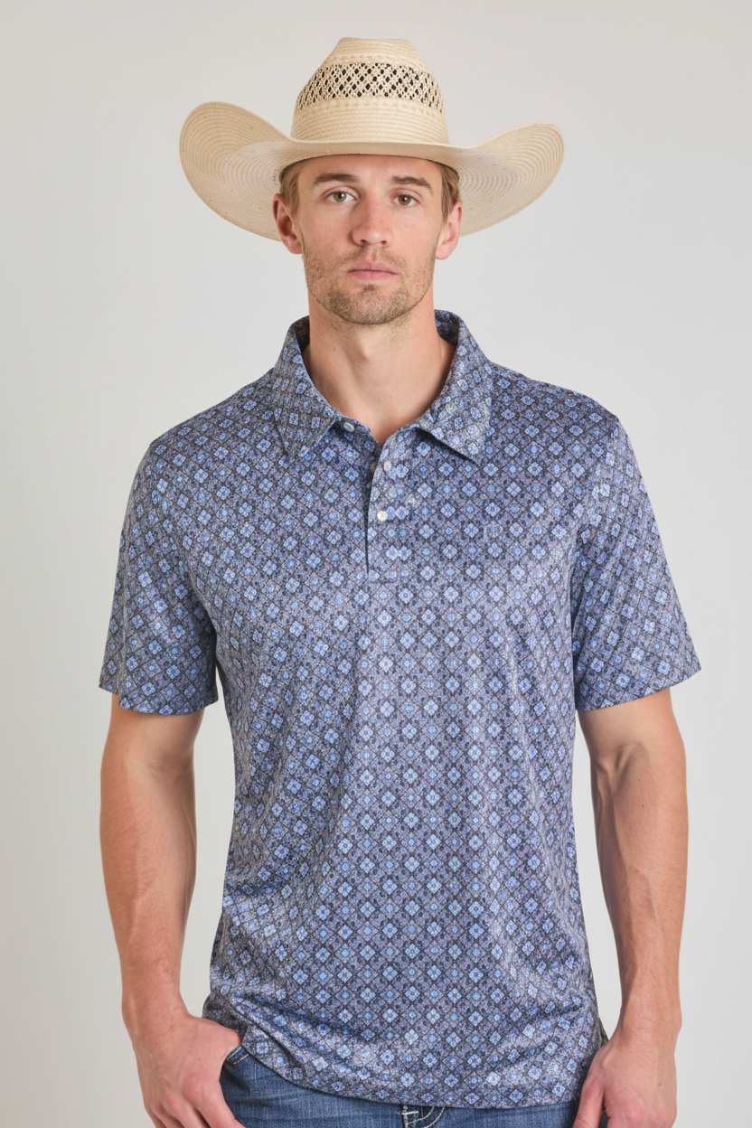 Panhandle Men's Medallion Print Polo