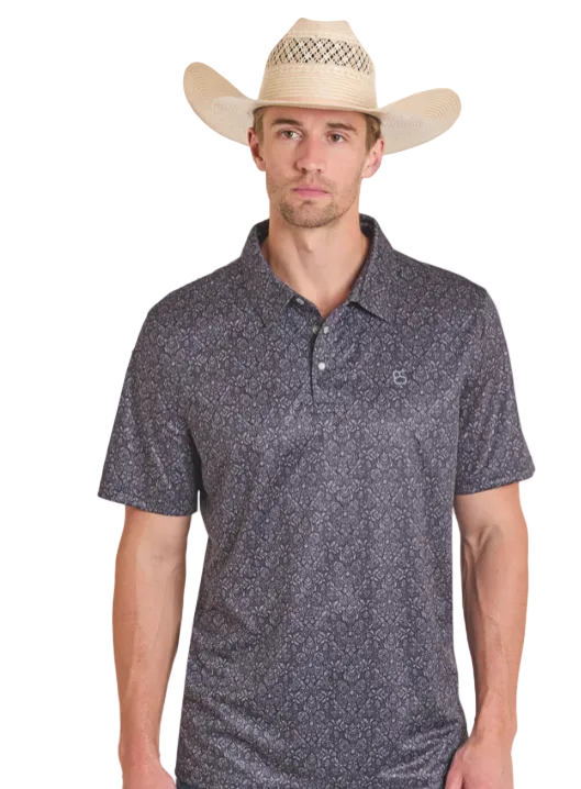 Pandhandle Slim Abstract Floral Printed Polo