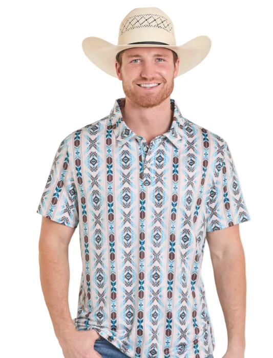 Rock&Roll Southwestern Printed Polo