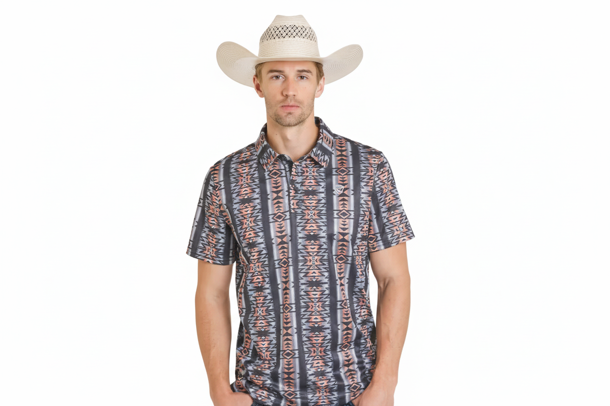 Rock&Roll Southwestern Print Polo