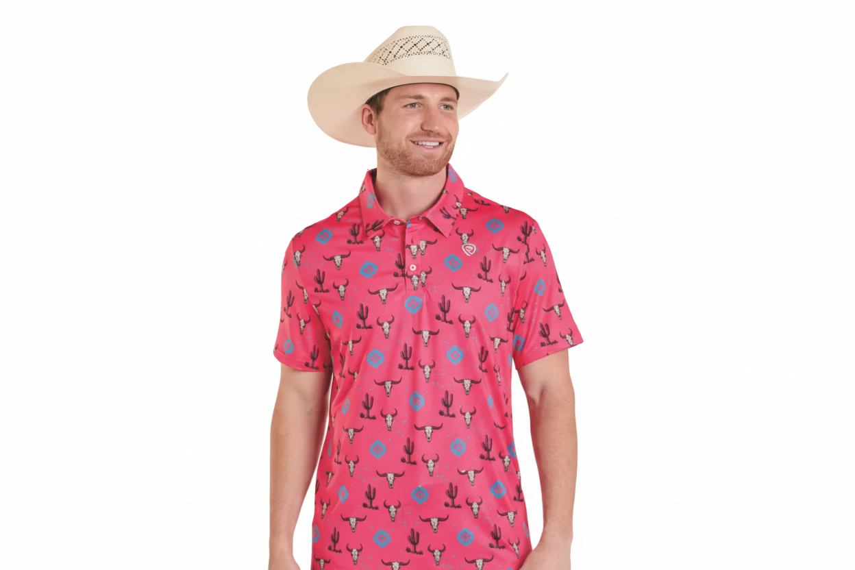 Rock&Roll Skull Novelty Print Polo