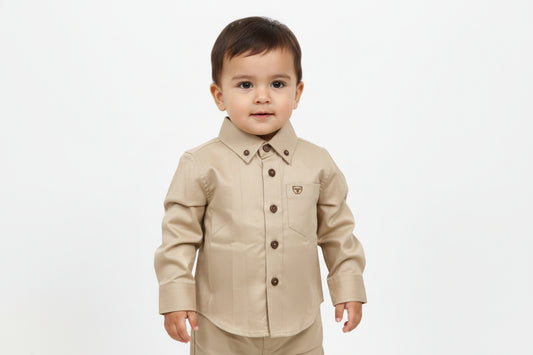 Babie's Single Pocket Logo Madern Fit Stretch Dress Shirt