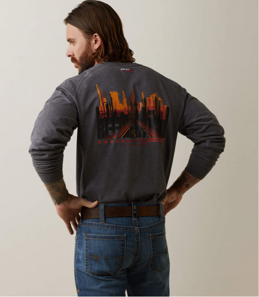 Ariat FR Air Refinery Row Graphic Henley Top
