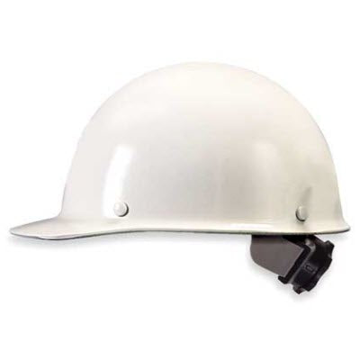 MSA FIBERGLASS HARD HAT WHITE CAP STYLE