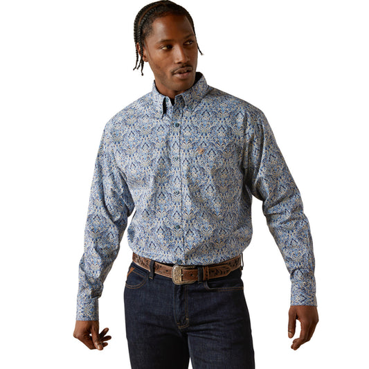 ARIAT STONEY CLASSIF FIT BLUE PRINT - MENS SHIRT - 10062237