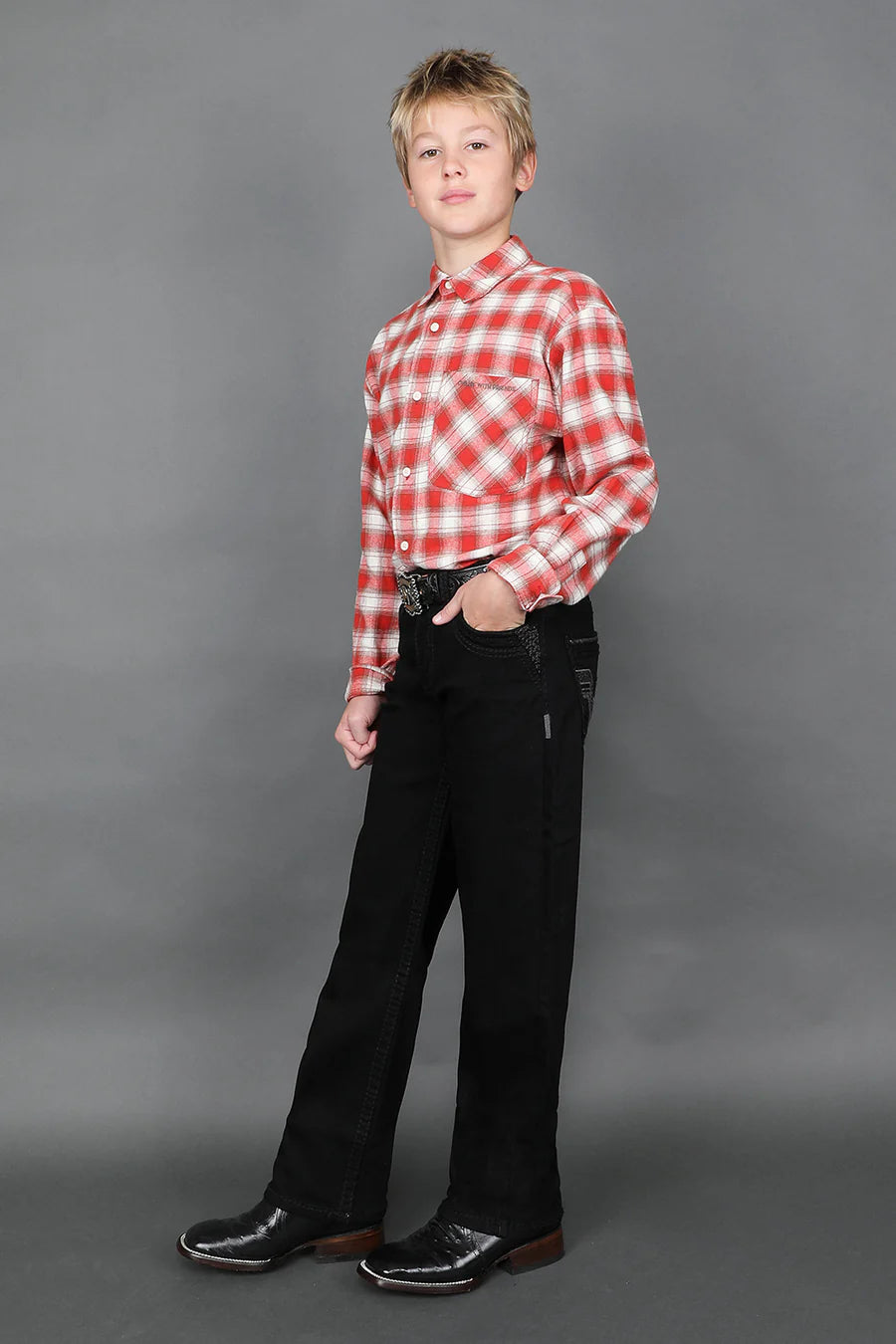 Youth Answer Me Embroidered Straight Jeans