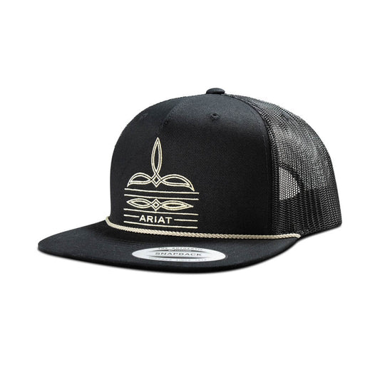 Ariat Men's Black Embroidered Boot Stitch Logo Cap