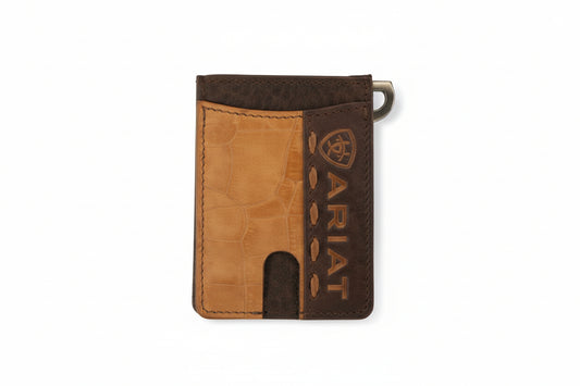 Ariat Bifold Money Clip Croco Tan