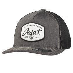 Ariat HEATHER BLACK FlexFit Front Patch Logo Ball Cap