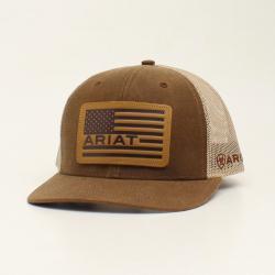 Ariat Brown/Tan American Flag Cap