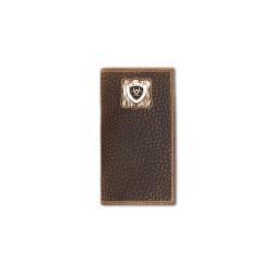 Ariat Mens Rodeo Style Wallet Calf Hair Logo Concho Brown