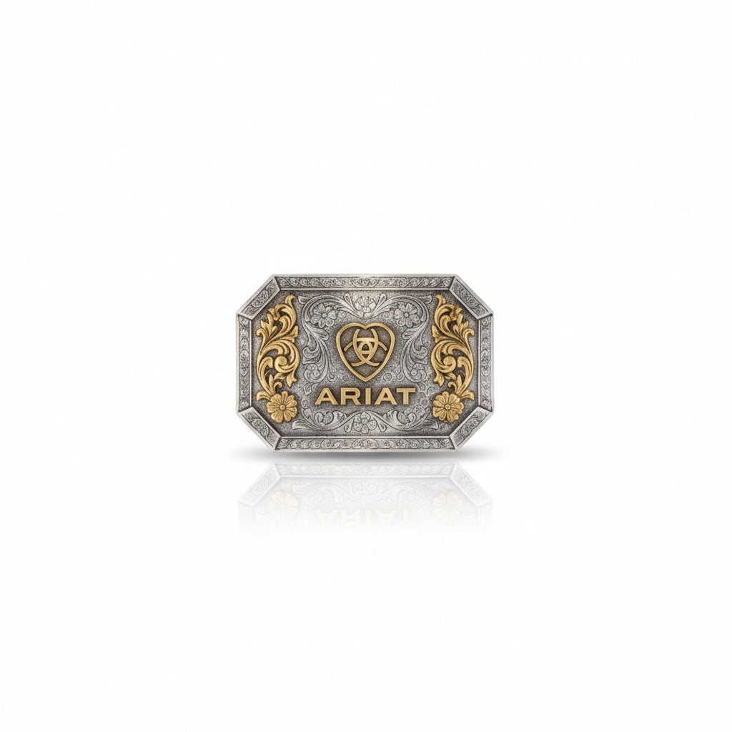 Ariat Rectangle Buckle Floral Emblem