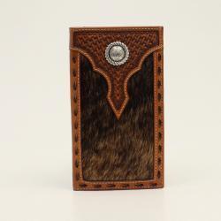 Ariat Rodeo Basket Weave Calf Hair Concho Brown
