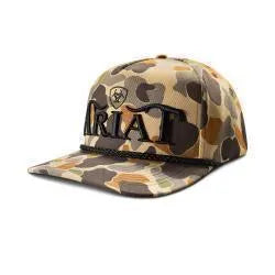 Ariat Snap Back Camo Cap 3D Embroidered Tan