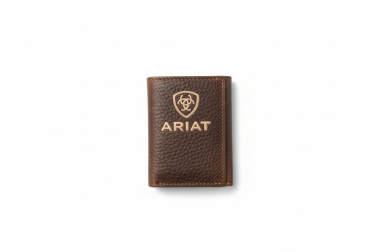 Ariat Trifold Wallet Bull Hide Brown