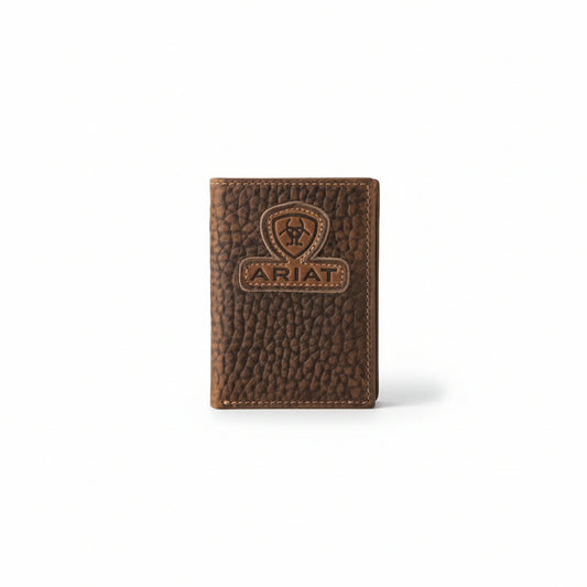 Ariat Trifold Wallet Inlay Patch Brown