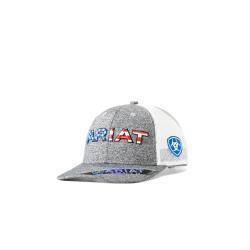 Ariat Youth American Flag Colors Embrd GY./WH Cap